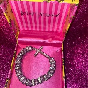 Diamond studded cross bracelet